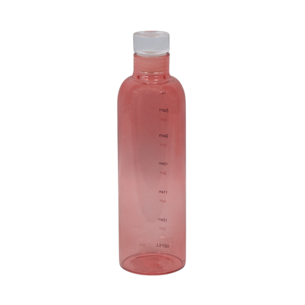 WATER BOTTLE GLASS TIME MARKER 560 ML PINK
