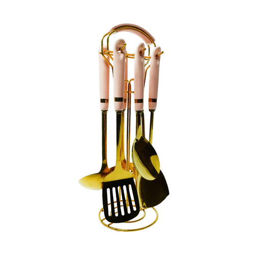 KITCHEN TOOL SET CERAMIC 7PC IR PINK
