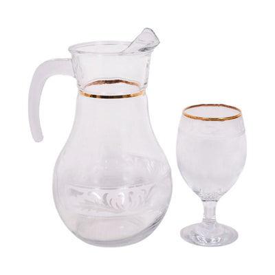 WATER SET 7PC PSB HAND CUT GOLD BISTRO 96933-C04