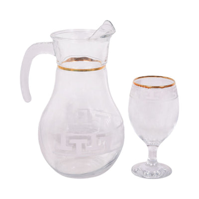 WATER SET 7PC PSB HAND CUT GOLD BISTRO 96933-B022