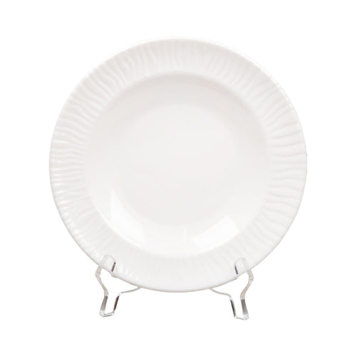 PLATE DEEP MELAMINE EMBOSSED PEARL WHITE