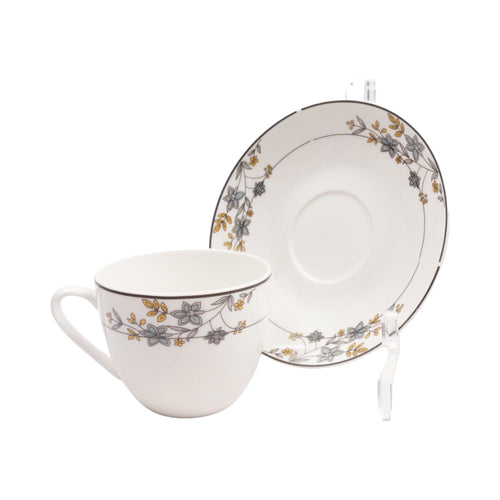 CUP & SAUCER BONE CHINA SHAPE TM MH5037 (Pack of 6)