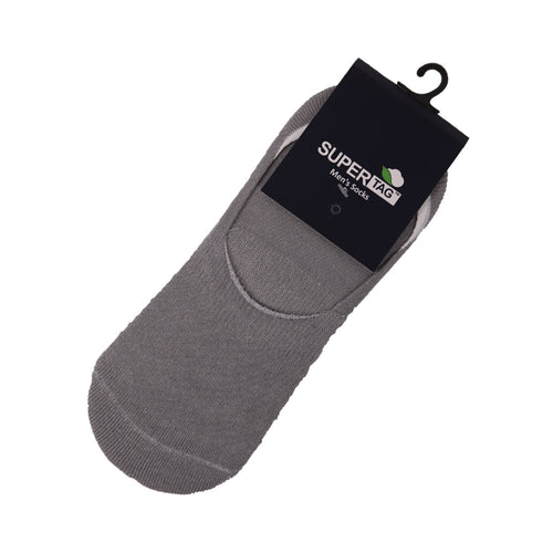 SUPER TAG NOSHOW SOCKS GREY PLAIN 1PC HZ