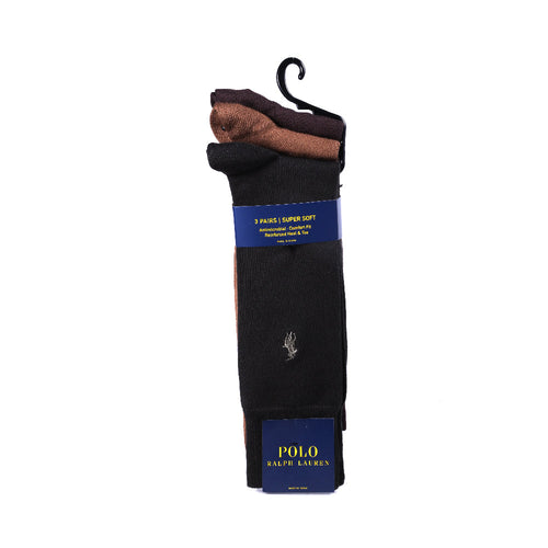 POLO DRESS SOCKS P-3 8087PK BRN ASSO (IR)