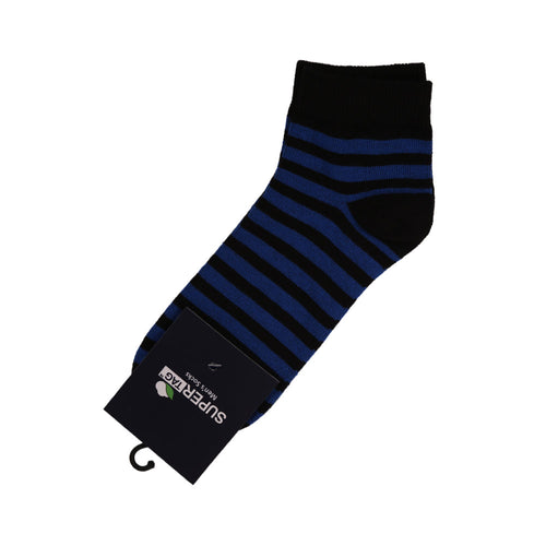 SUPER TAG ANKLE SOCKS DARK BLUE& BLACK STRIPE 1PC HZ