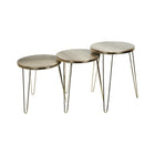 TABLE SET 3PC ROUND RING GOLDEN KHAKI