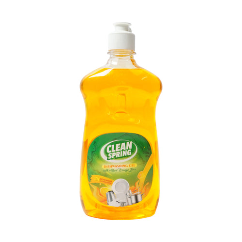 CLEAN SPRING DISH WASH LIQUID ORANGE 500 ML