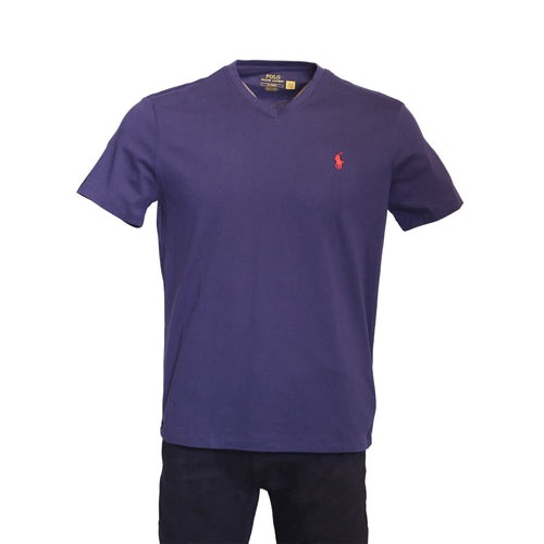 RL MEN S/S V.NECK SHIRT 518003 NVY M (IR)