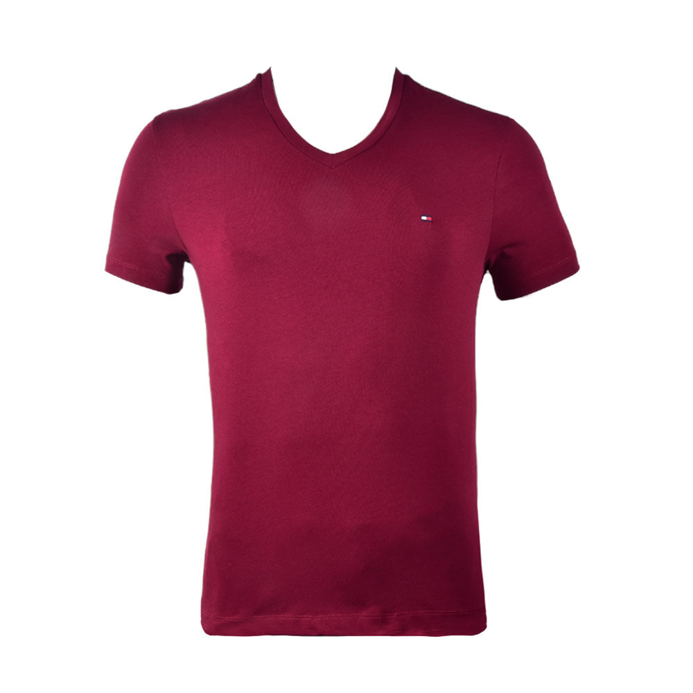 TH MEN S/S V.NECK SHIRT 78J7086-602 MRN M (IR.S)