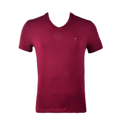 TH MEN S/S V.NECK SHIRT 78J7086-602 MRN M (IR.S)