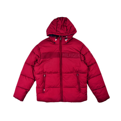 TH MEN L/S PUFFER JACKET WITH HOOD 78J9386-601 MRN S (IR.W)