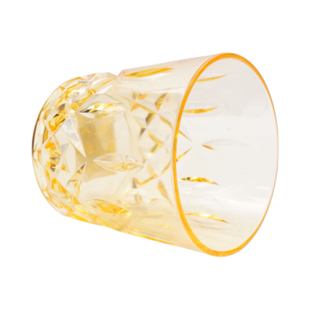GLASS ACRYLIC DIAMOND CUT AC107-07 YELLOW (Pack 6)