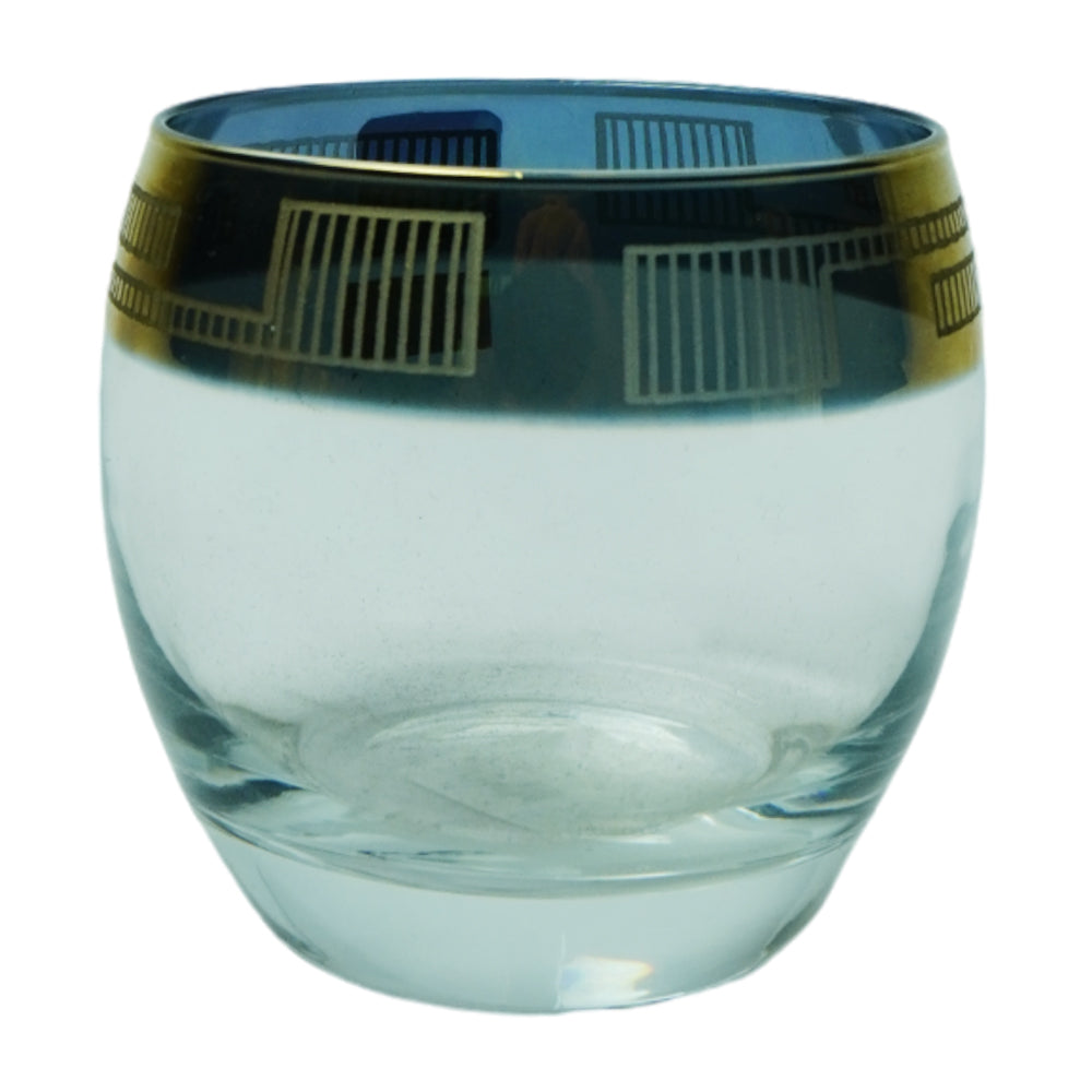 GLASS PSB BARREL HAND CUT GOLD 41010-HGB019 (Pack 6)