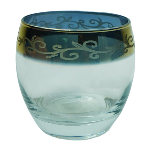GLASS PSB BARREL HAND CUT GOLD 41010-HGC06 (Pack 6)