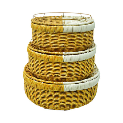 FRUIT BASKET SET 3PC CANE IR 1356-23