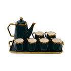 COFFEE SET 9PC CERAMIC YLG3439-8P GREEN AH