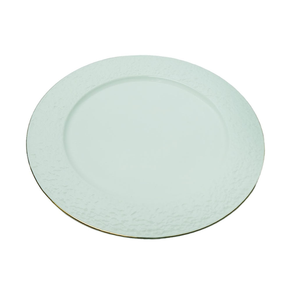 PLATE DINNER WHITE PORCELAIN MOON EMBOSSED 11INCH IR