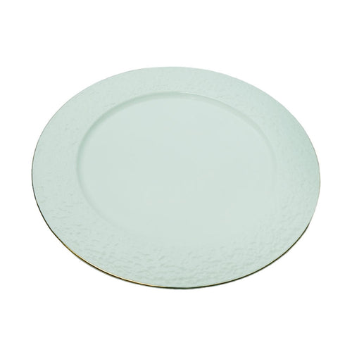 PLATE DINNER WHITE PORCELAIN MOON EMBOSSED 11INCH IR