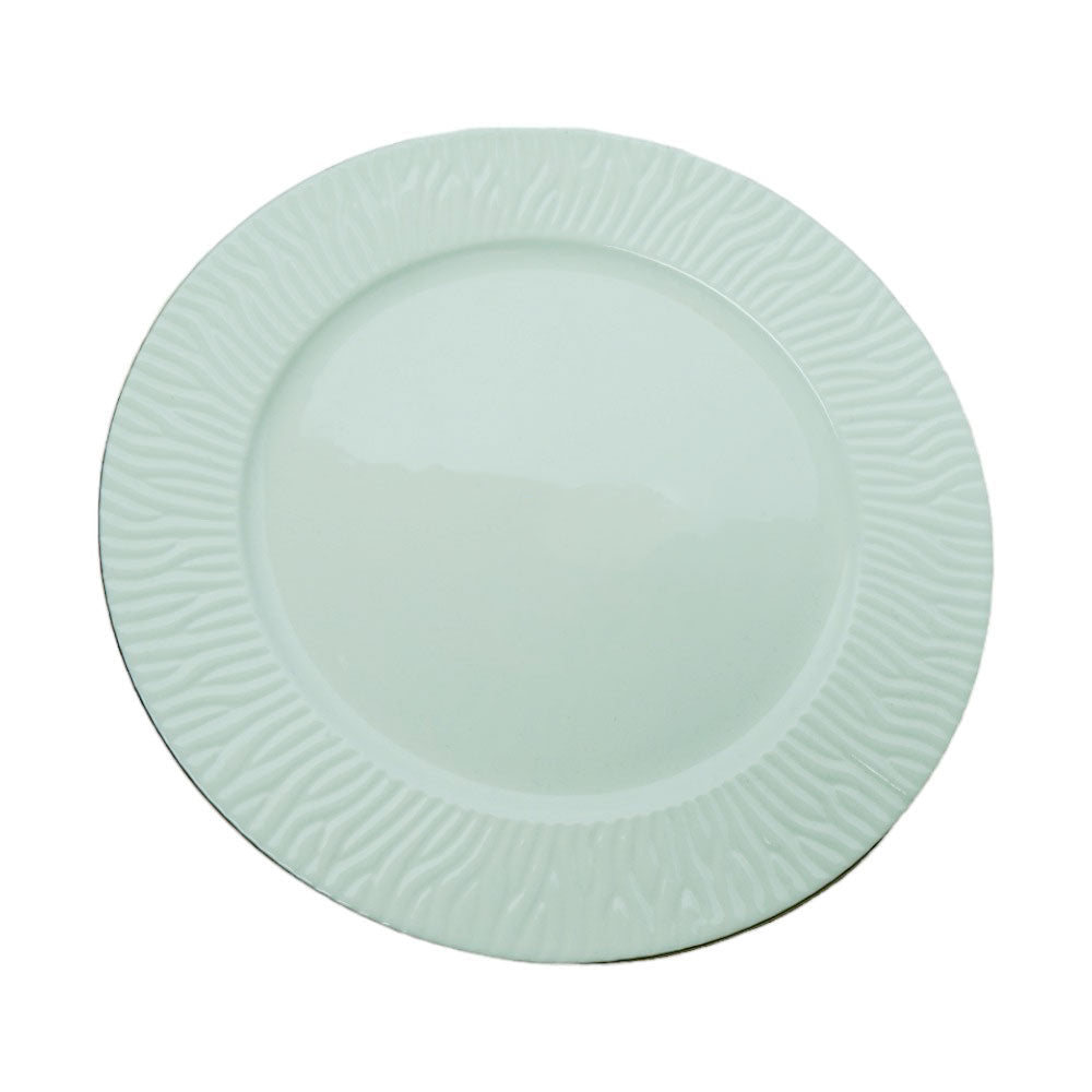PLATE DINNER WHITE PORCELAIN CIRCLE EMBOSSED 9.5INCH IR