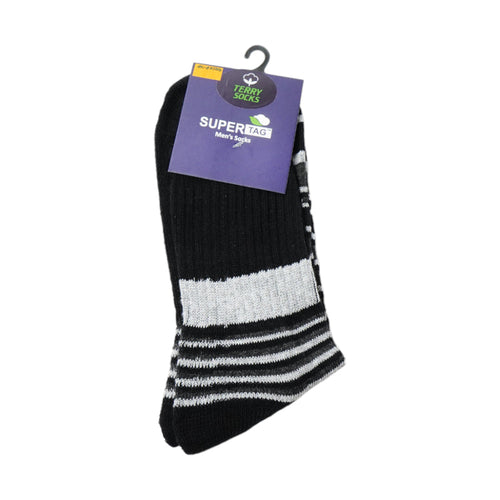 SUPER TAG SOCKS CREW TERRY BLACK P1 HZ