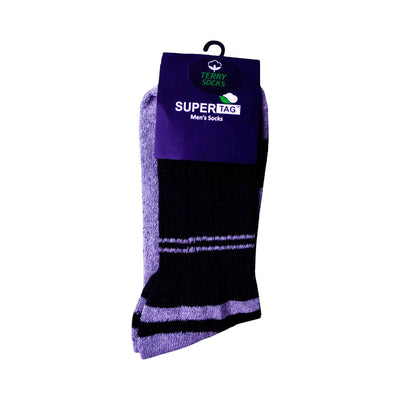 SUPER TAG SOCKS CREW TERRY GRY/CHR P1 HZ