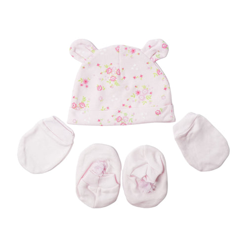 BABY COTTON CAP MITTON & BOOTIES SET MDW-23 CHI COT3D66