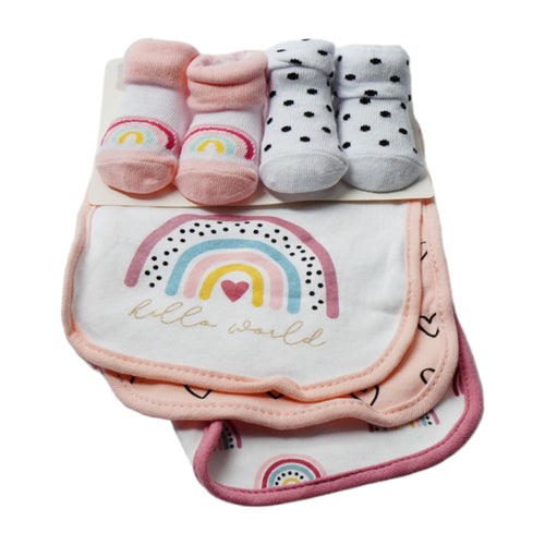 BABY BIB 3PC PACK WITH 2 PAIR BOOTIES MDW-23 CHI 19608
