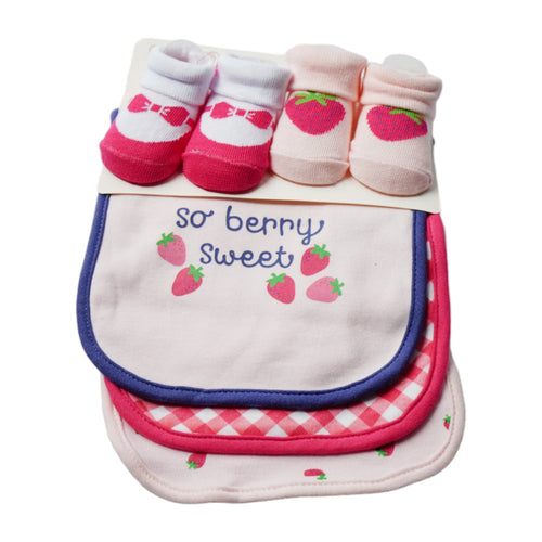 BABY BIB 3PC PACK WITH 2 PAIR BOOTIES MDW-23 CHI 17608