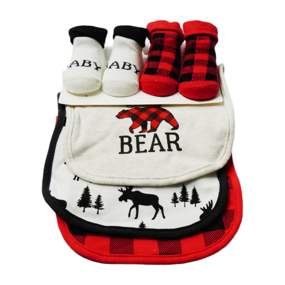 BABY BIB 3PC PACK WITH 2 PAIR BOOTIES MDW-23 CHI 17597