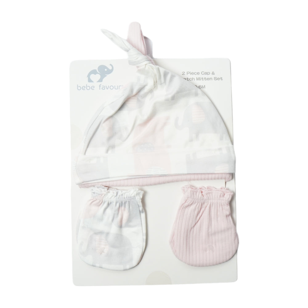 BABY COTTON CAP 2PC PACK W 2 PAIR MITTION MDW-23 CHI BP73530