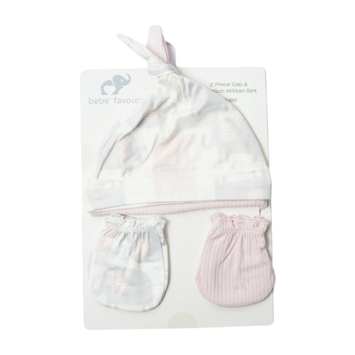 BABY COTTON CAP 2PC PACK W 2 PAIR MITTION MDW-23 CHI BP73530