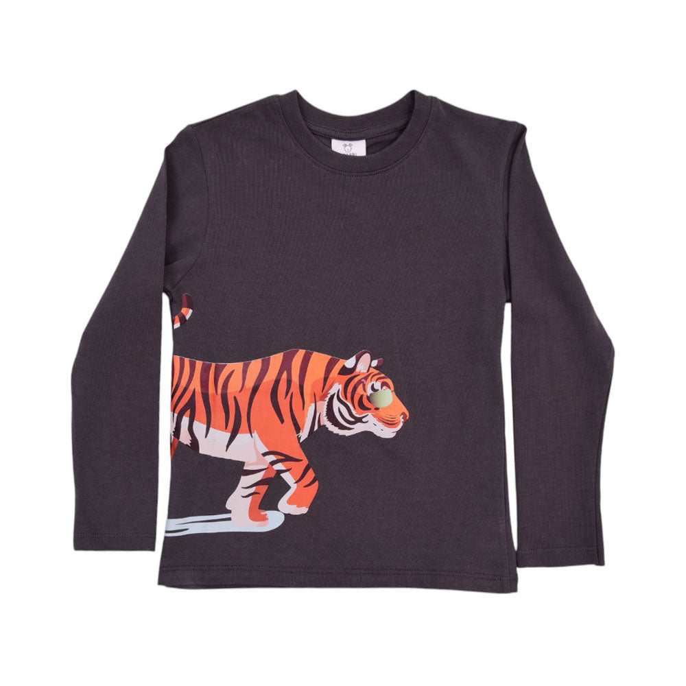 BOYS L/S T SHIRT HOP & ROLL CHARCOAL MZW-23 6-7 YEAR JB210