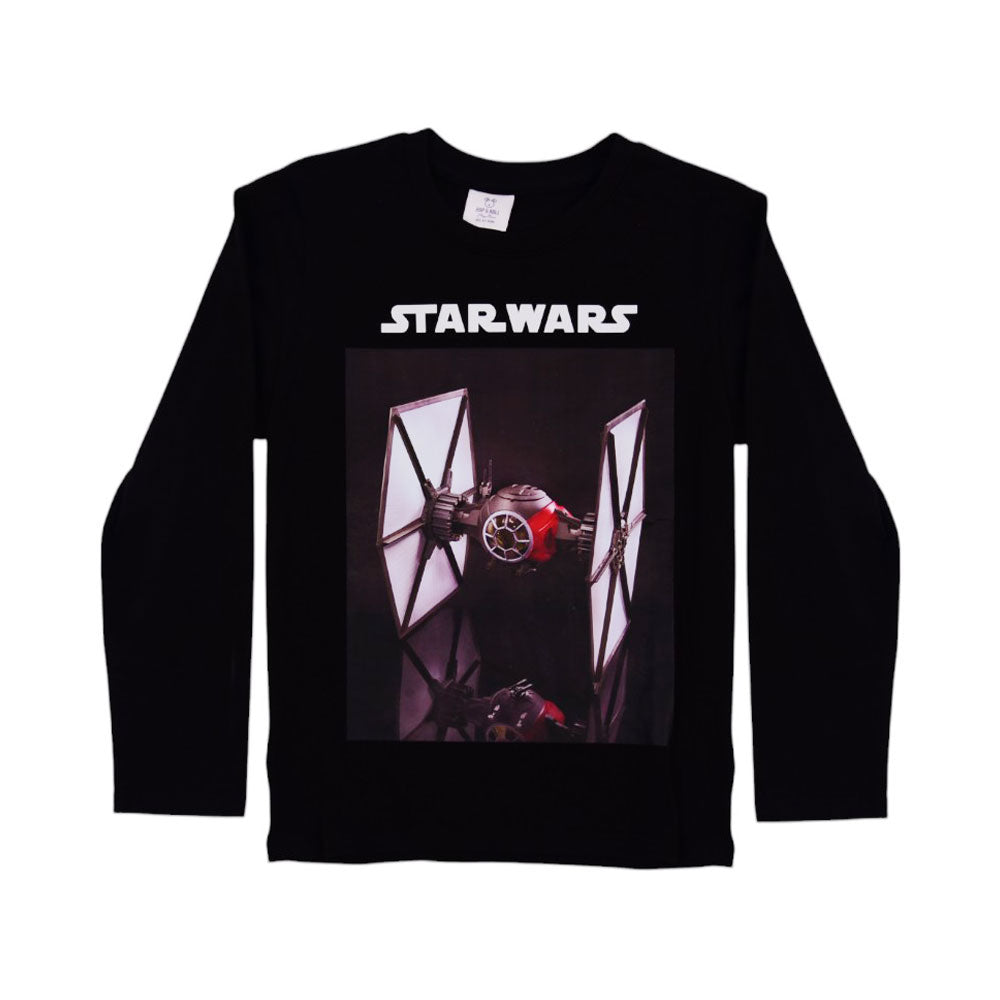 BOYS L/S T-SHIRT HOP & ROLL BLACK MZW-23 6-7 YEAR JB215