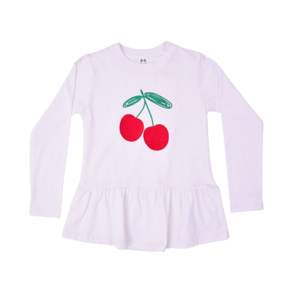GIRLS L/S BLOUSE HOP & ROLL WHITE MZW-23 5-6 YEAR JG207