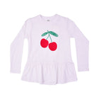GIRLS L/S BLOUSE HOP & ROLL WHITE MZW-23 5-6 YEAR JG207