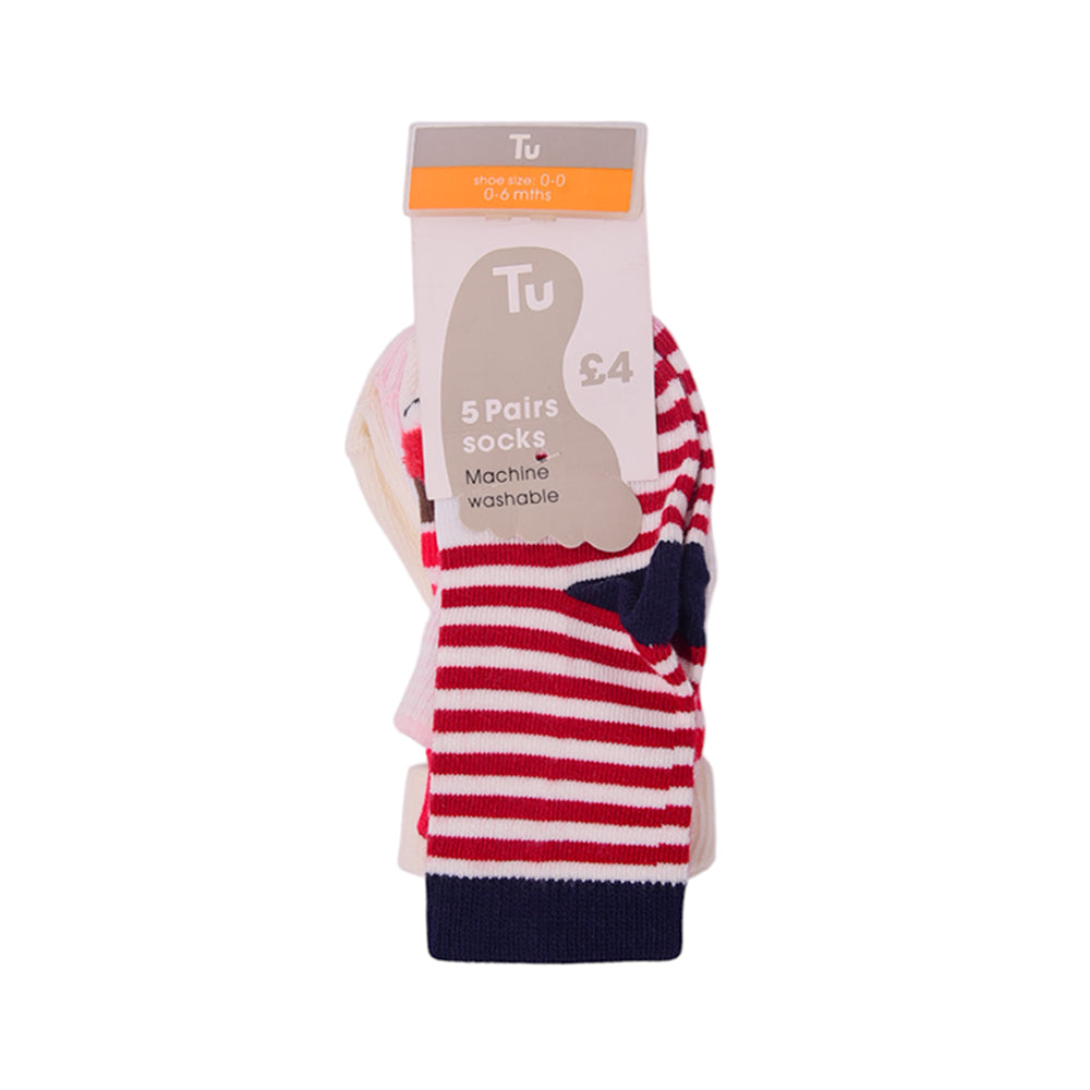 GIRLS SOCKS 5PC PACK MDW-23 0-6M