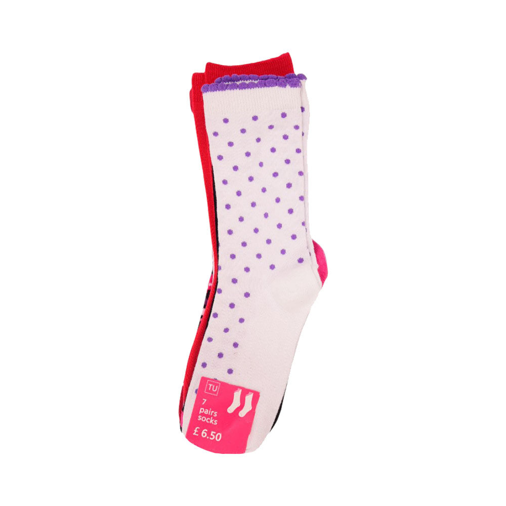 GIRLS SOCKS 7PC PACK MDW-23 9-12.5M