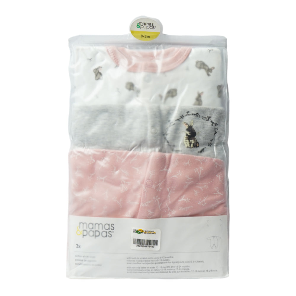 GIRLS L/S 3PC SLEEP SUIT M & P MDW-23 0-3M MP01