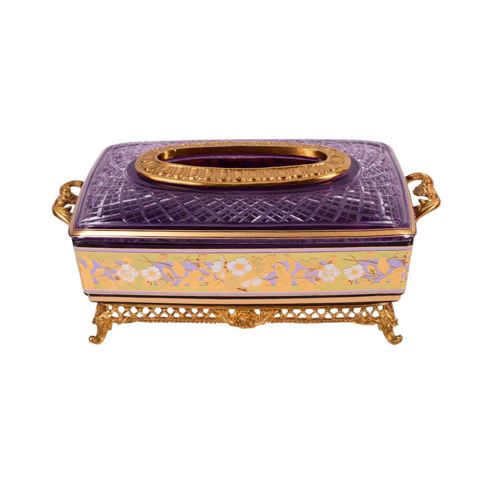 TISSUE BOX CRYSTAL BRASS IR H-C19-6018 JSC09-D12-4