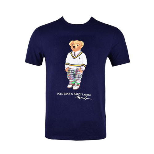 RL MEN S/S BEAR R.NECK SHIRT 106003 S NVY (IR.S)