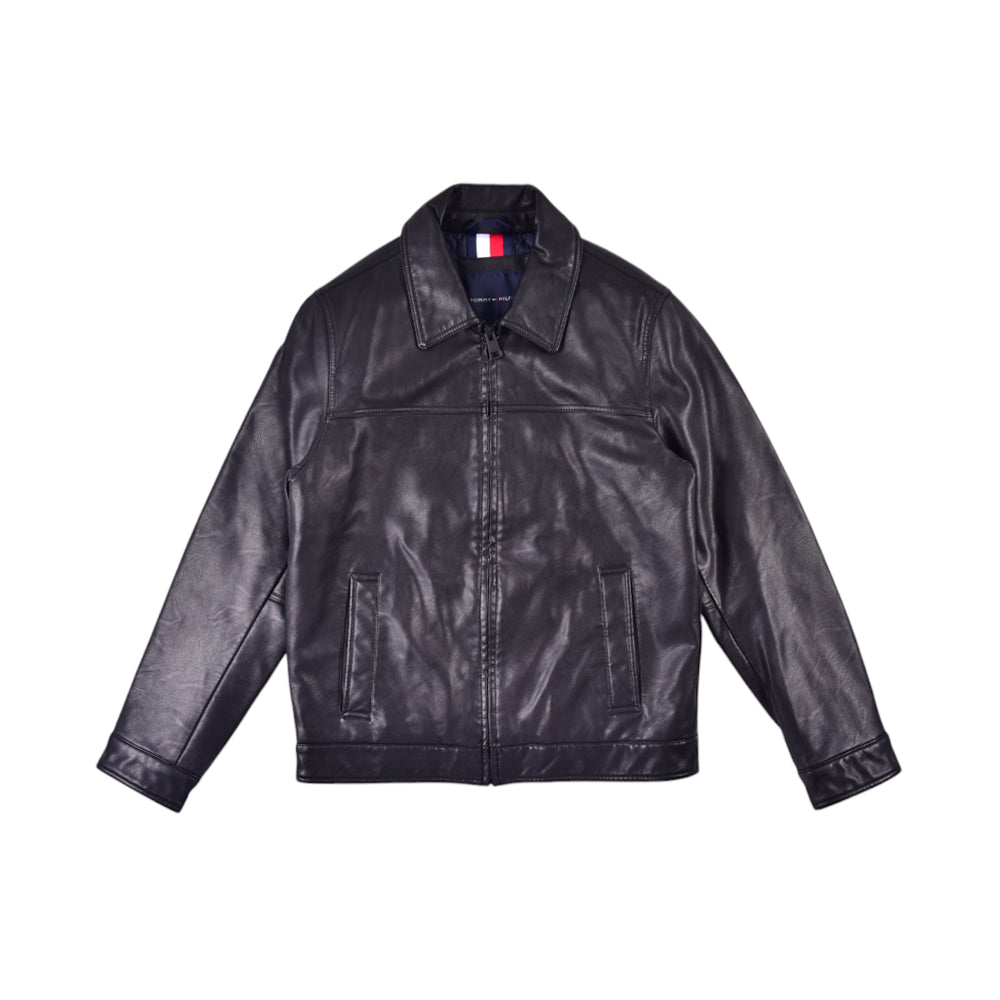 TH MEN L/S LEATHER JACKET 158AU855 BLK L (IRW)