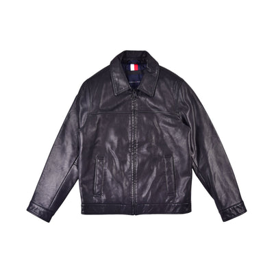 TH MEN L/S LEATHER JACKET 158AU855 BLK S (IRW)
