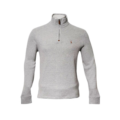 RL MEN L/S H-ZIPPER SWEATER 073011 GRY M (IRW)