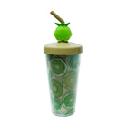 MUG WITH STRAW ACRYLIC 380 ML IR JL38031 GREEN