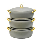 HOT POT SET 3PC FOREVER GOLD EC915 GRAY