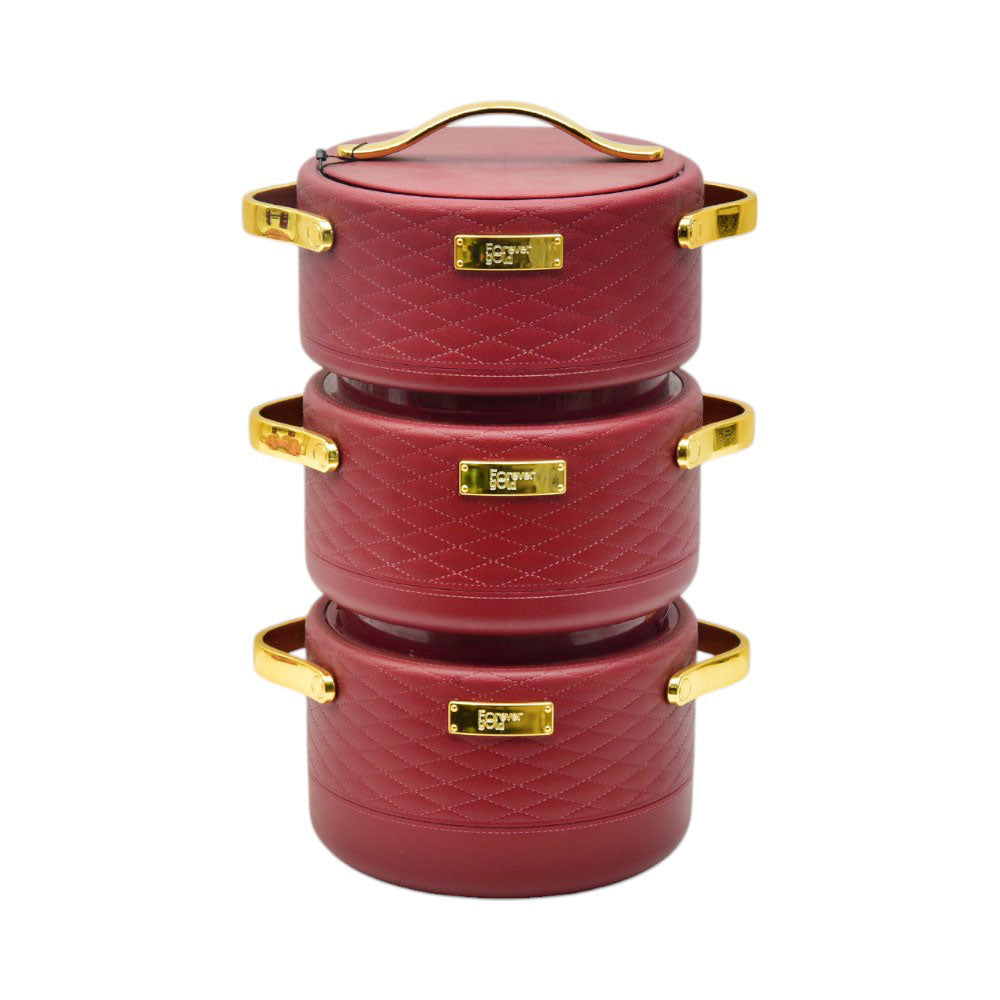 HOT POT SET 3PC FOREVER GOLD EHP RED