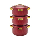HOT POT SET 3PC FOREVER GOLD EHP RED