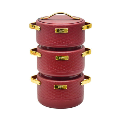 HOT POT SET 3PC FOREVER GOLD EHP RED