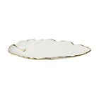 DISH PORCELAIN LEAF WHITE YLG0211V