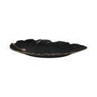 DISH PORCELAIN LEAF BLACK YLG0212E